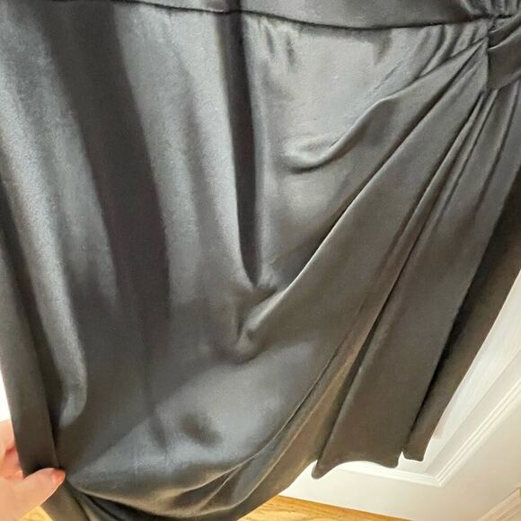 St John evening dress black charmeuse side gather 12 party - Picture 5 of 8